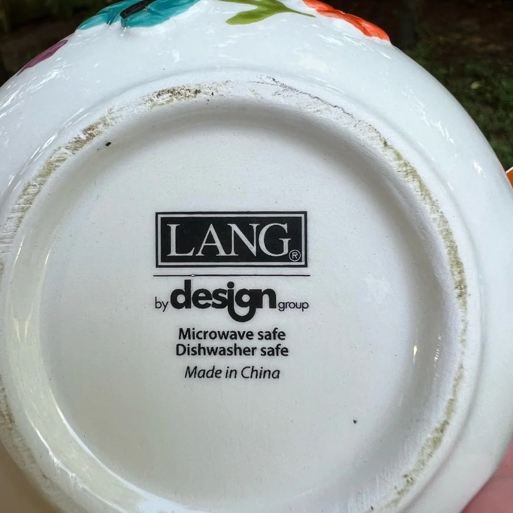 LANG Hello Fall Ceramic Floral Mug Never Used NWT NEW